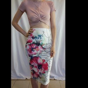 Floral graphic skirt